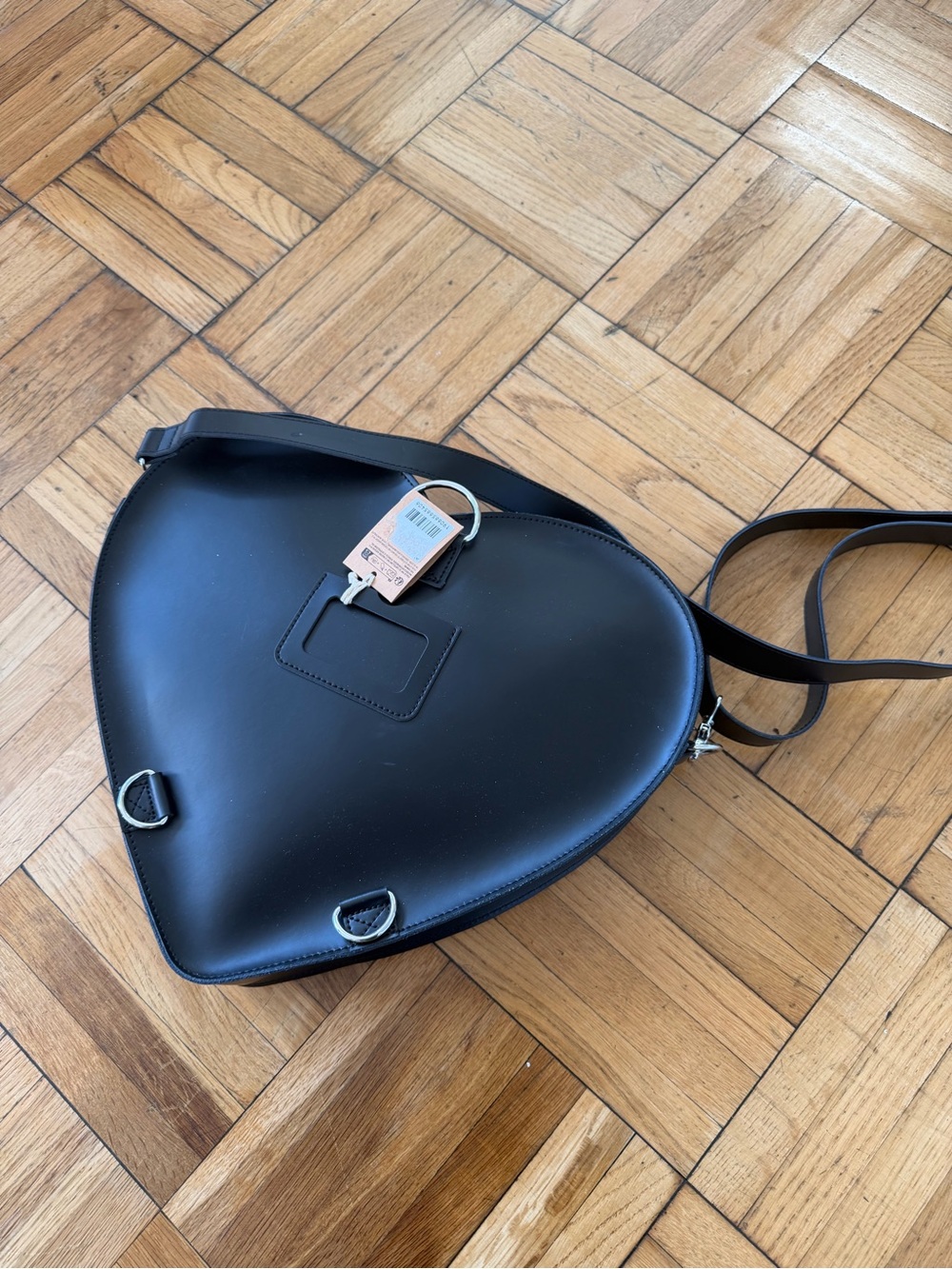 NWT Dr. Martens Black Heart-Shaped Leather purse Crossbody with Front Pocket - Picture 2 of 2